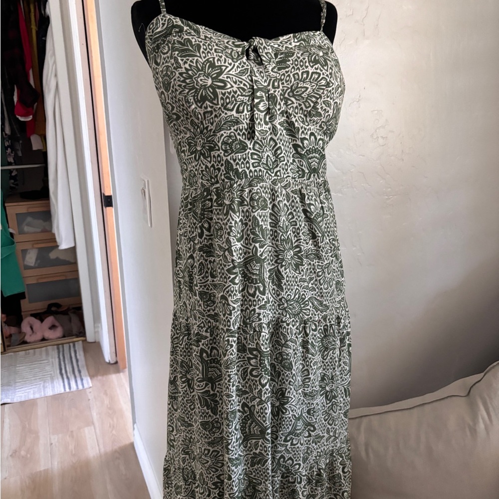 Floral Green Maxi Dress